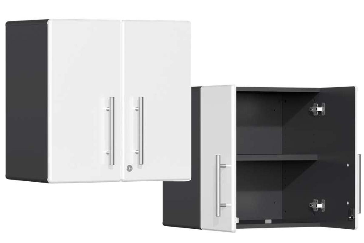 Special Packages - Two Floating 2-Door Wall Cabinets (White or Silver)